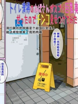 [ごまどうふ] トイレ清掃のおばさんがスゴイ巨乳美人だったのでチンコ見せつけてみた