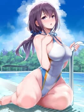 [lvlvbubu个人汉化][ナイロン100% (ナイロン)] 巨乳が悩みの水泳部員_003_002