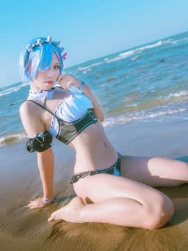 [墨千 x cosplayer ʕ•ﻌ•ʔ] レム 水着ver. (Re_ゼロから始める異世界生活)_02
