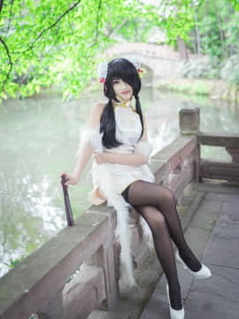 Coser 凰儿 (Huang) [bcy.net 45243] (2016-11-21)_[约会大作战] {时崎狂三} 狂三·白色旗袍 #001 [by 凰儿][2016-06-01]