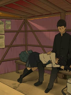 [わかまつ] 卒業の日まで毎日バス停で後輩女子とセックスする話 [中国翻訳]_019