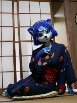 [Ayano Harumaki]  Krystal from Star Fox_0048_Ayano_Cools_Down_in_a_Yukata_Cosplay.Ayano.Yukata.06