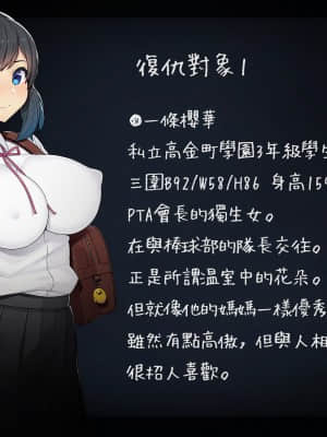 [TREETOP Helper (むなしむじょう)] 復讐×ネトリ！嘘セクハラ教師ドスケベ高飛車娘母に強制生ハメ！！ [臭鼬娘漢化組]_005_00b