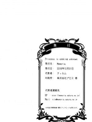 [路过的骑士汉化组] (C95) [Memoria (ティルム)] Princess is Seeking Unknown (グランブルーファンタジー)_21