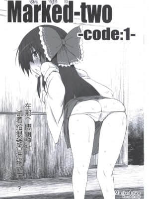 [靴下汉化组] (例大祭8) [Marked-two (まーくん)] Marked-two -code 1- (東方Project)_02_1_000